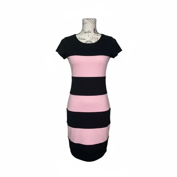 Yoana Baraschi | Black and Pink Striped Dress for Women Size Small - Picture 5 of 16